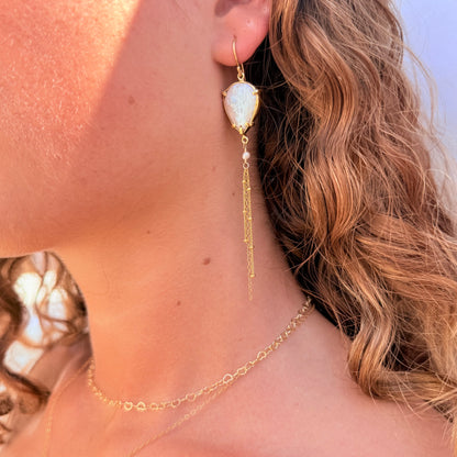 Luna Pearl Fringe Earrings