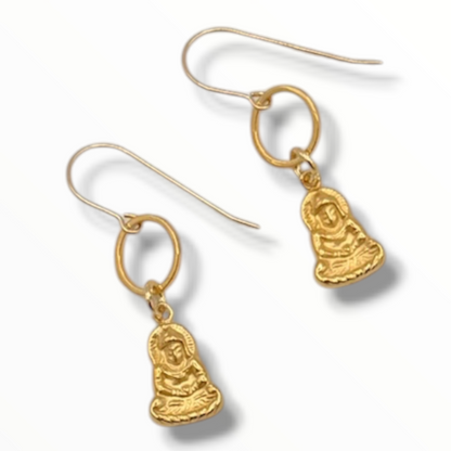 Zen Frequency Buddha Earrings – Circle Buddha or Headphone Buddha