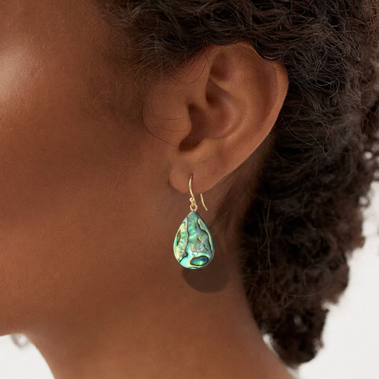 Abalone or Opal Delicate 14k Earrings