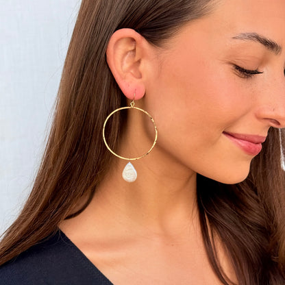 Baroque Pear Pearl Hoops