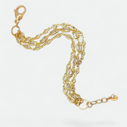 3 Strand Gold Zircon Bracelet by Flying Lizard Design
