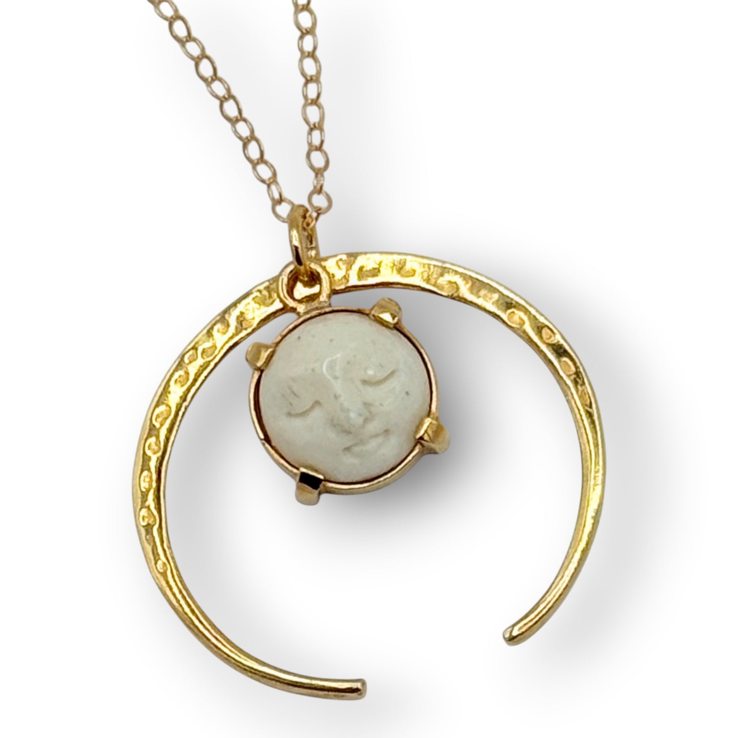 Gold Crescent Moon Face