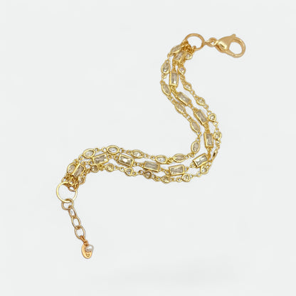 3 Strand Gold Zircon Bracelet by Flying Lizard Design
