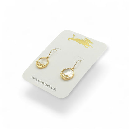 Gentle Wave Gold Pearl Earrings