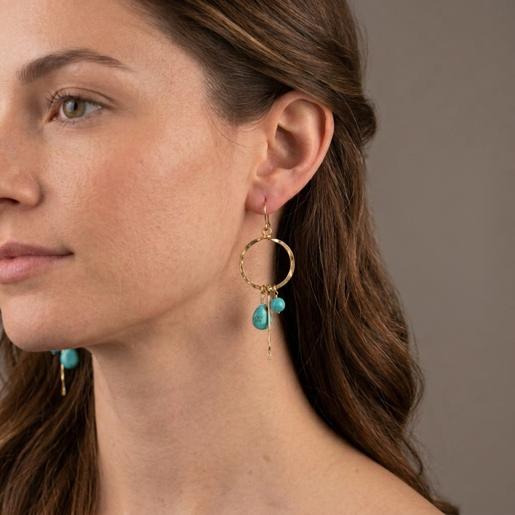 Wild Coast Turquoise Hoop Earrings