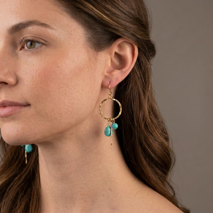 Wild Coast Turquoise Hoop Earrings