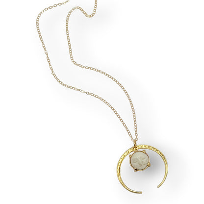 Gold Crescent Moon Face