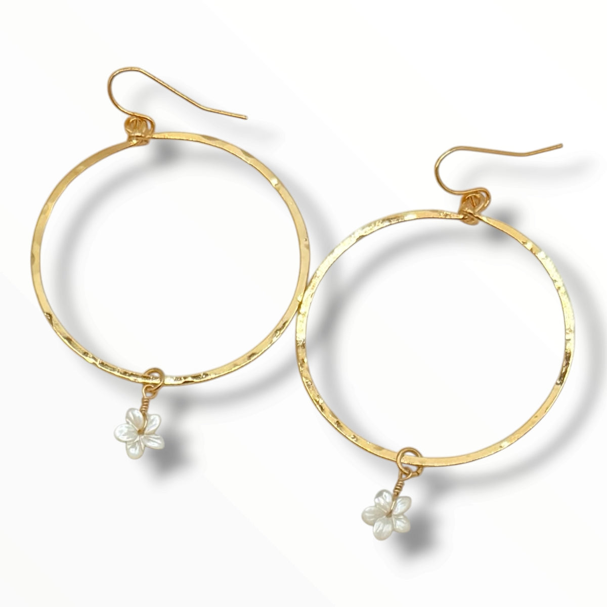 Meet Me at the Ocean – Carved Mother of Pearl Flower Earrings