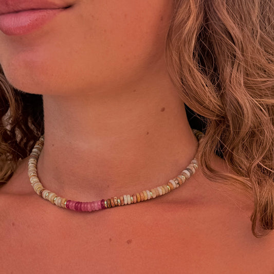 Mixed Gemstone Choker Necklace with Gold Accents