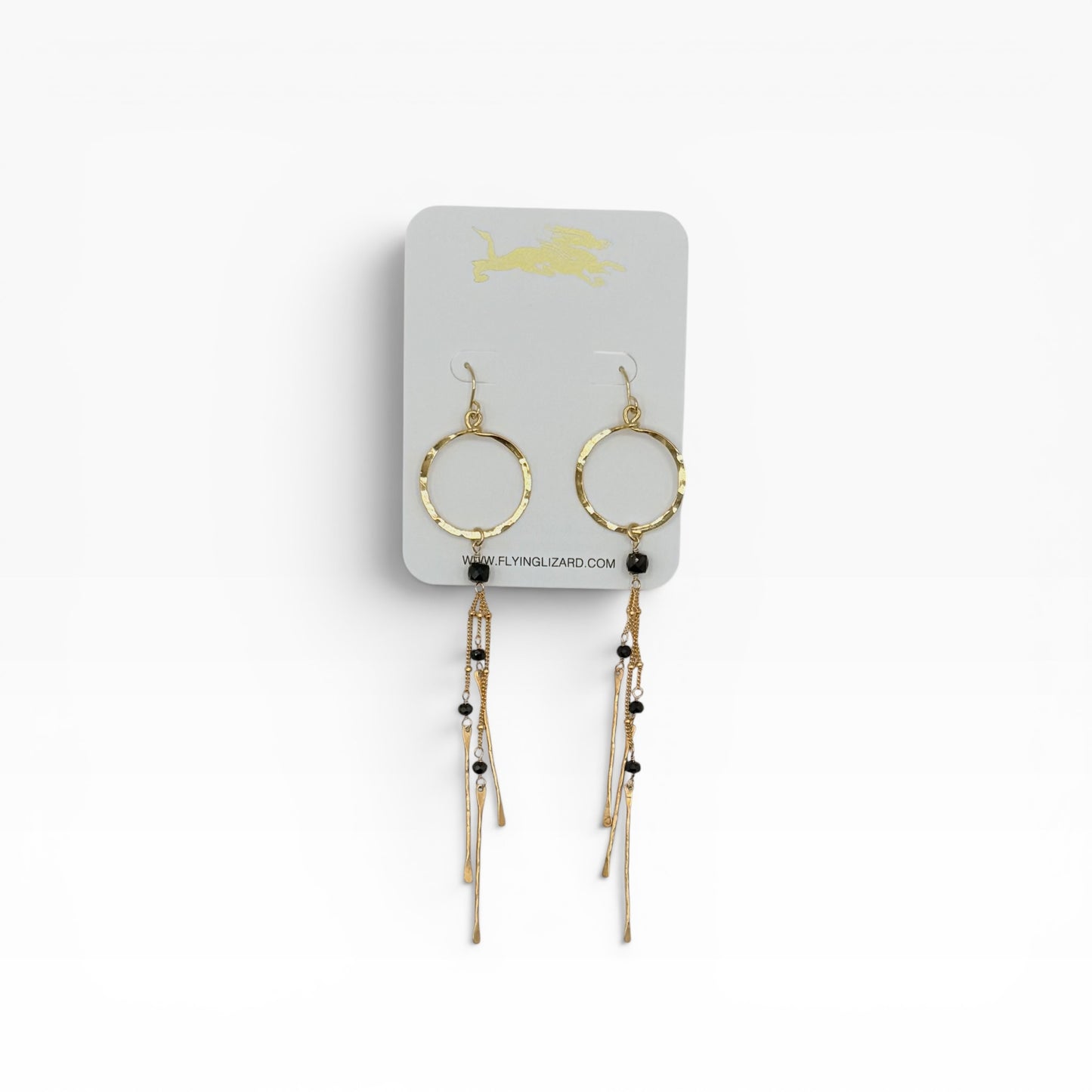 Mini Hoop Earrings with Gemstones & Gold Dangles
