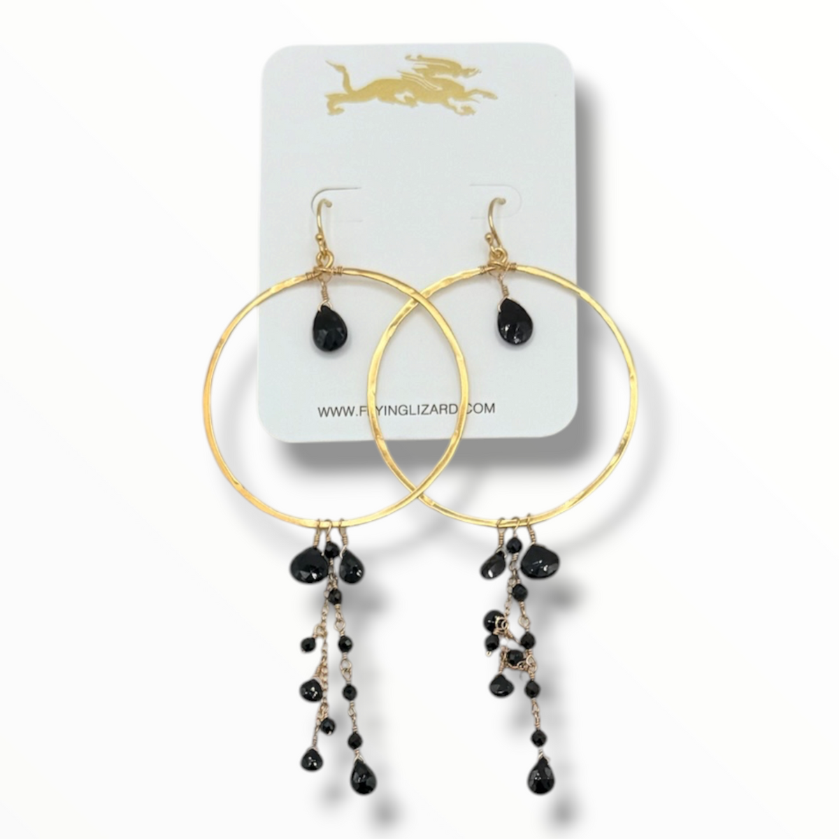 Midnight Muse Black Spinel Boho Chic Hoops -Two Styles
