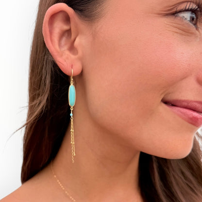 Turquoise Tide Chain Earrings