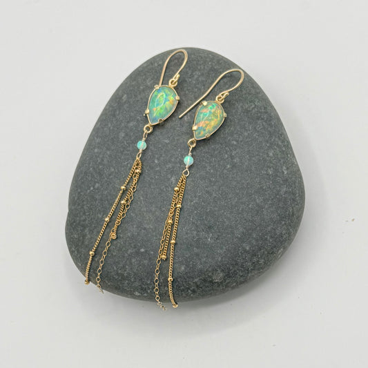 Opal Mirage Fringe Earrings
