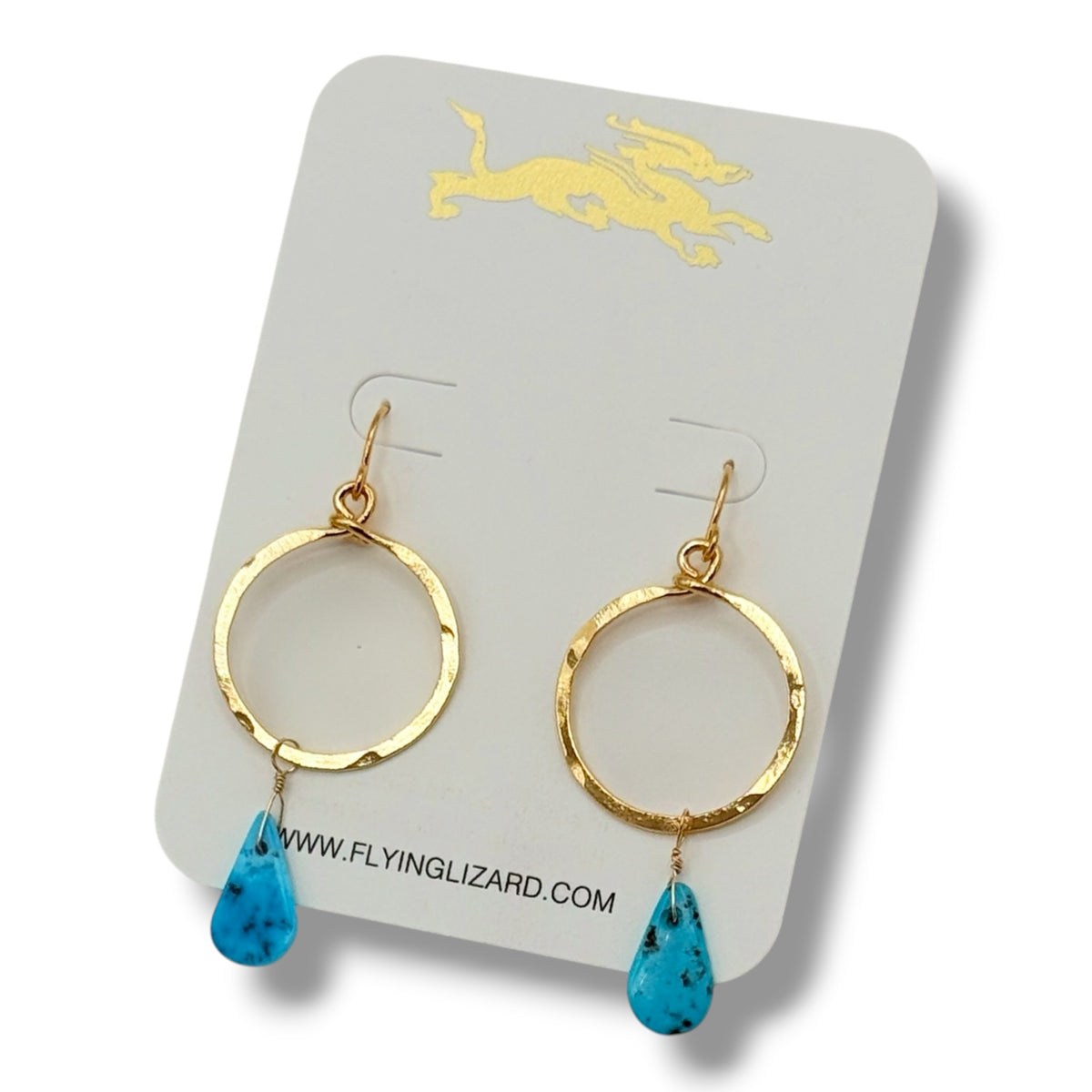 Arizona Turquoise Teardrop Hoop Earrings