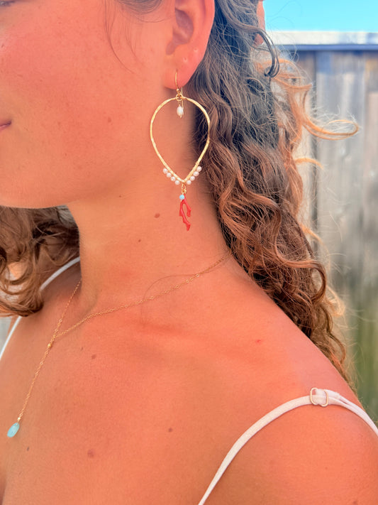 Coastal Style Boho Gold Hoop Earrings