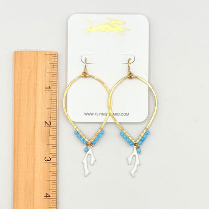 Mermaid Blue 18k Gold Hoop Earrings