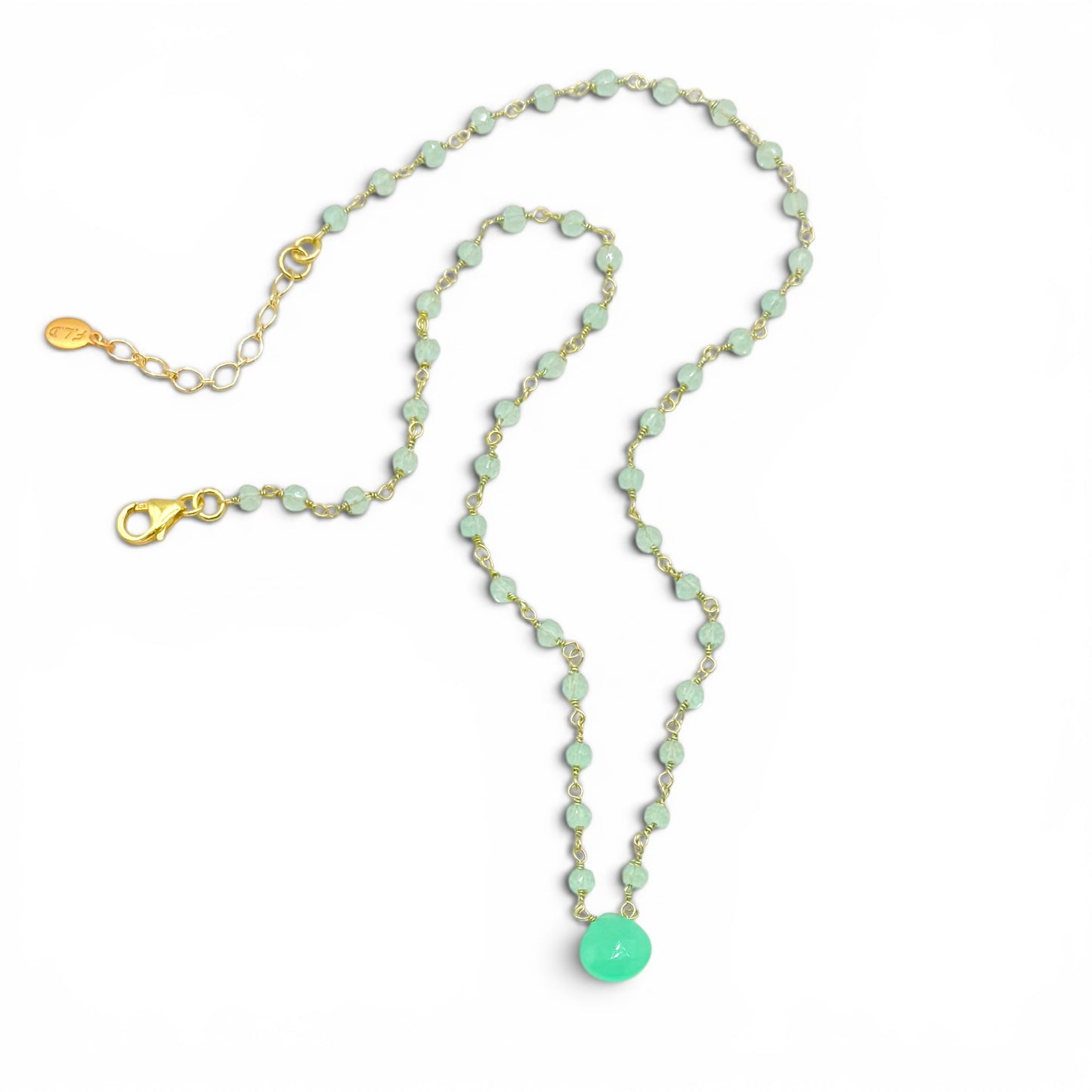 Mint Green Chalcedony Gemstone Necklace
