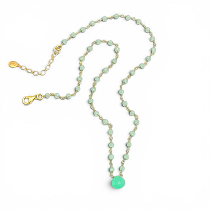 Mint Green Chalcedony Gemstone Necklace
