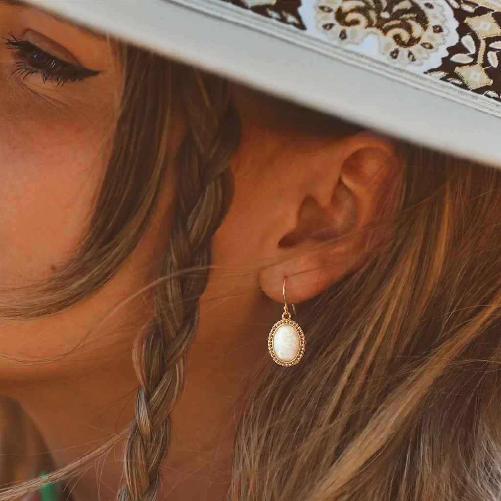 Abalone or Opal Delicate 14k Earrings