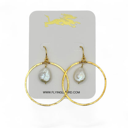 Pearl Nugget Hoops