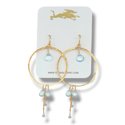 Blue Topaz Delicate Hoops