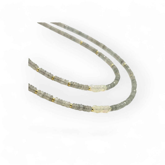 Labradorite & Opal Beaded Necklace