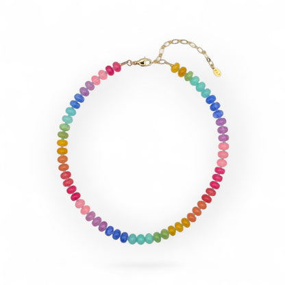 Rainbow Gemstone Choker Necklace