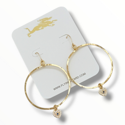 The Good Omen – Vintage Evil Eye Hoops