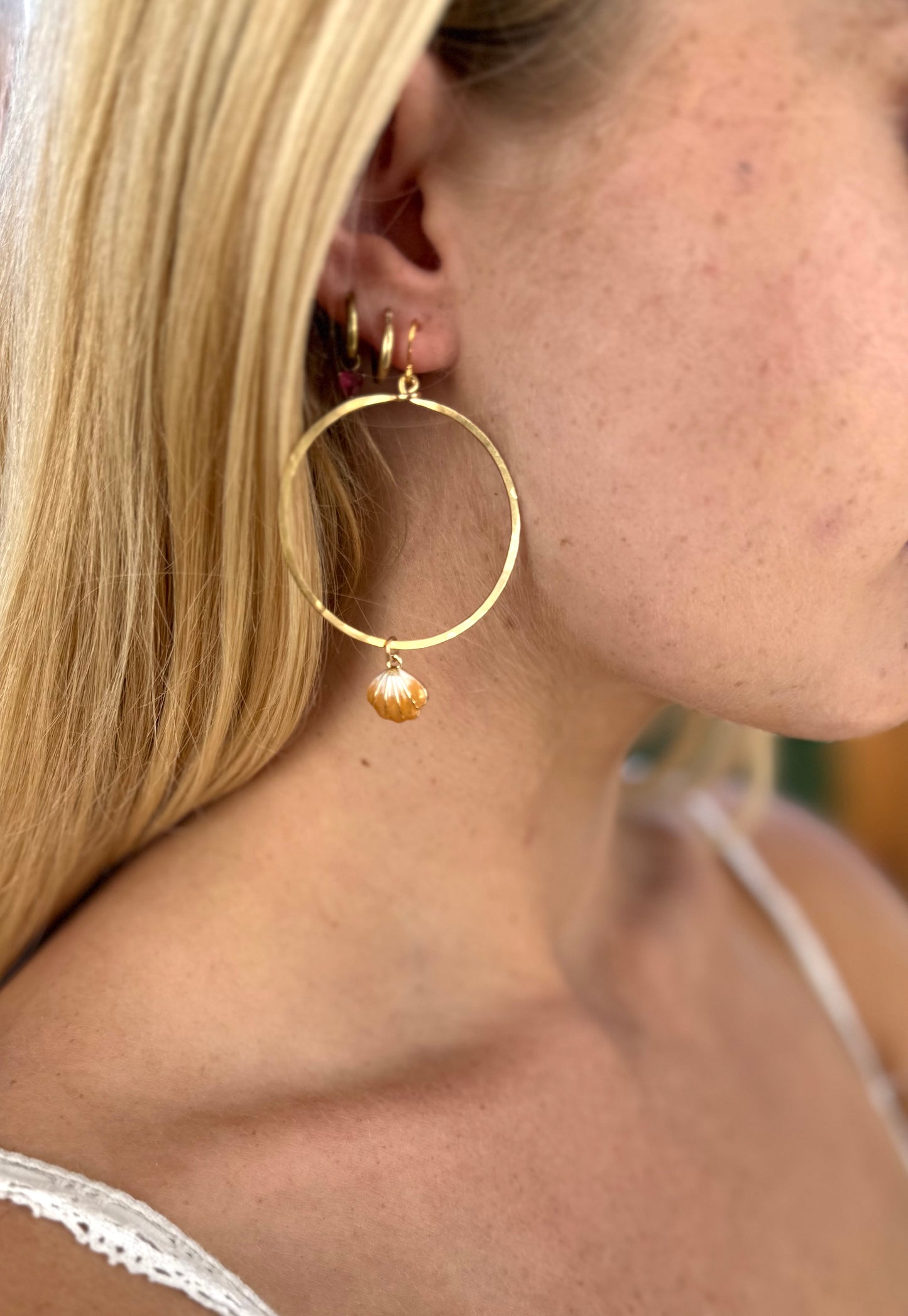 Baby Shell Hoops