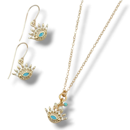Turquoise Talisman Charm Necklaces – 14K Gold Filled