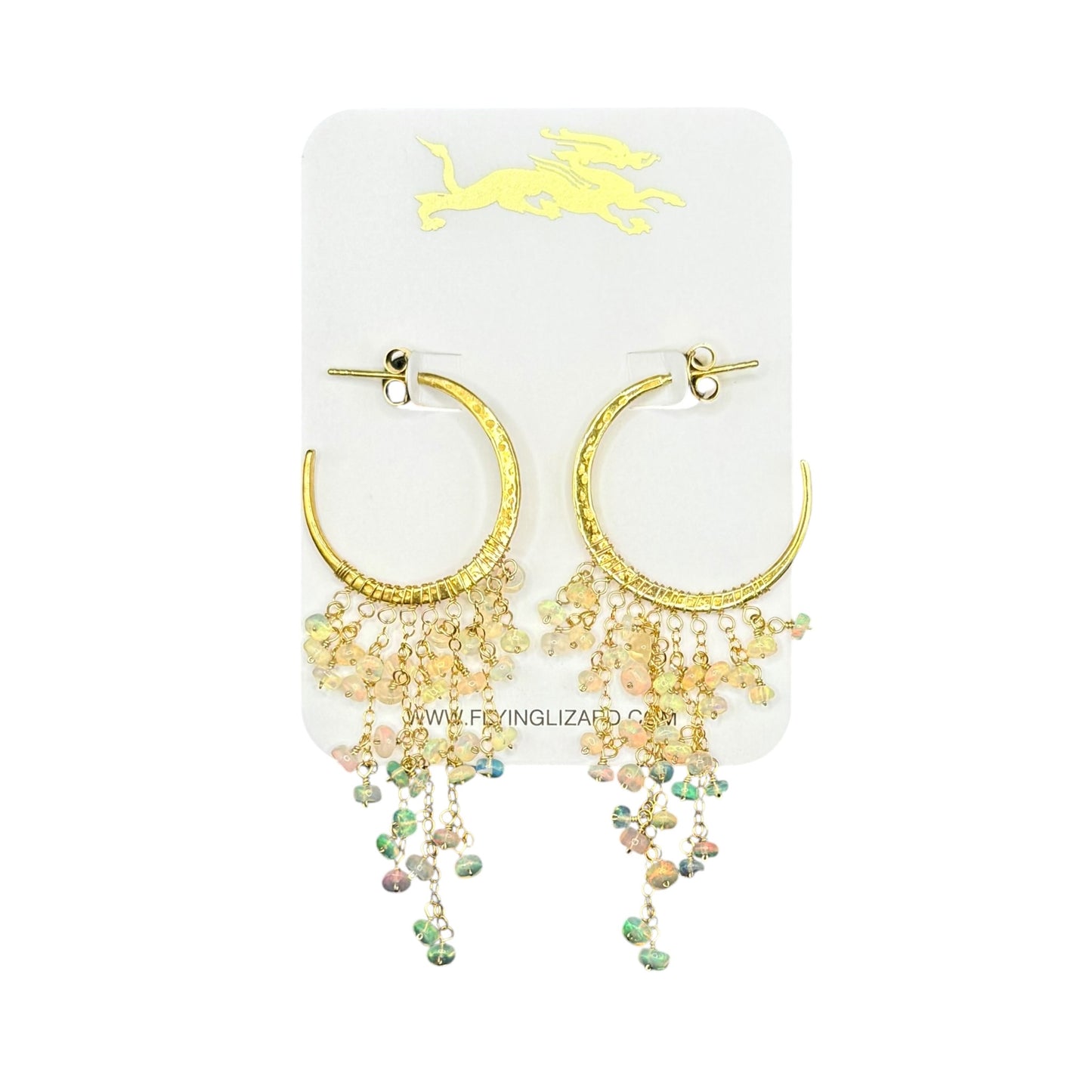 Opal Waterfall Hoops