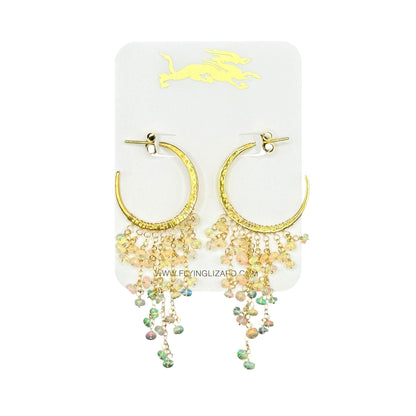 Opal Waterfall Hoops