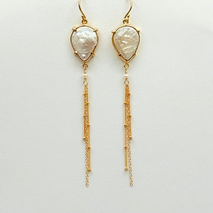 Luna Pearl Fringe Earrings