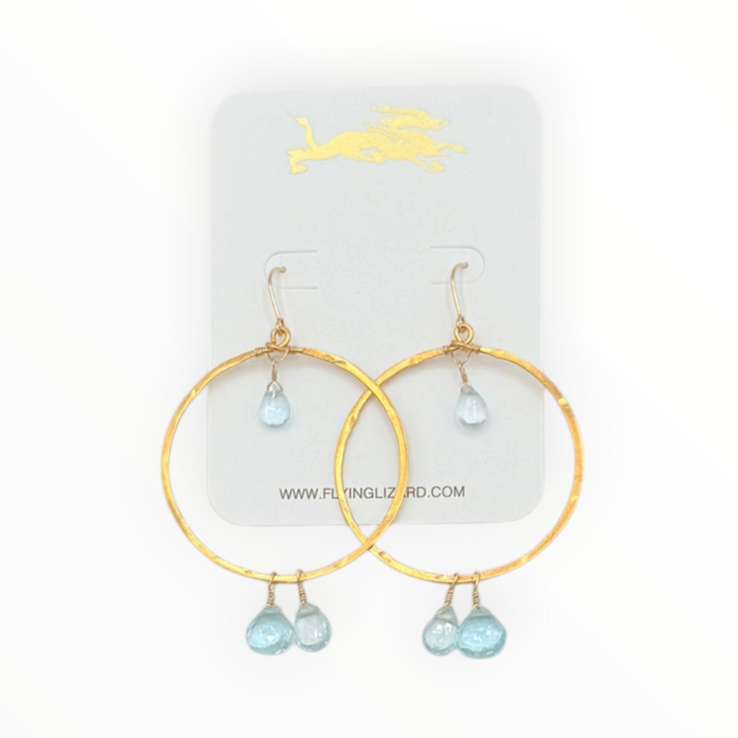 Ocean Drop Blue Topaz Hoops