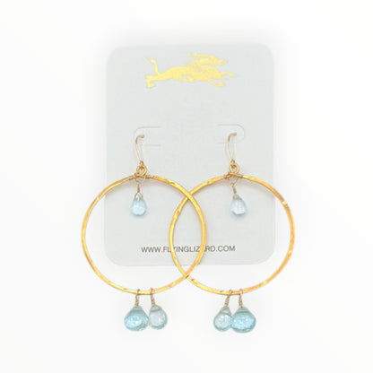 Ocean Drop Blue Topaz Hoops