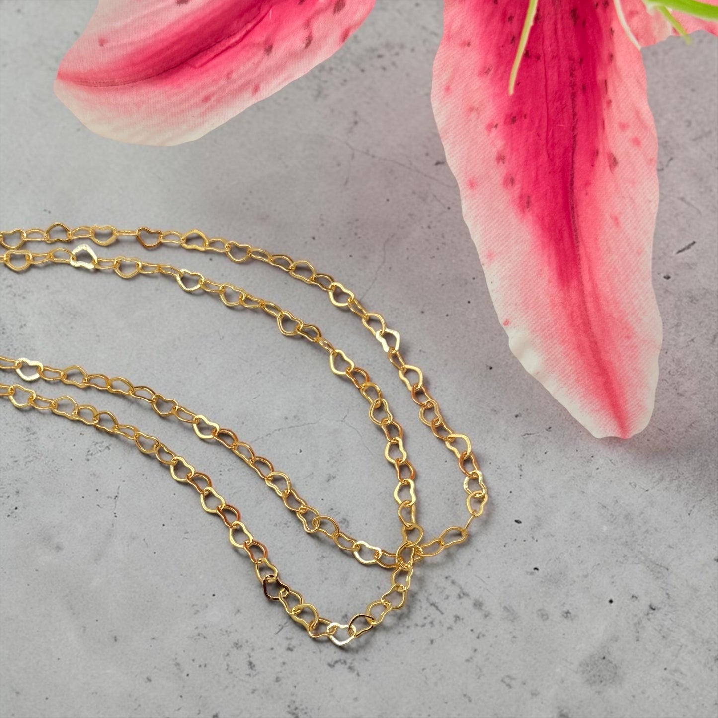 Gold Heart Chain Necklace