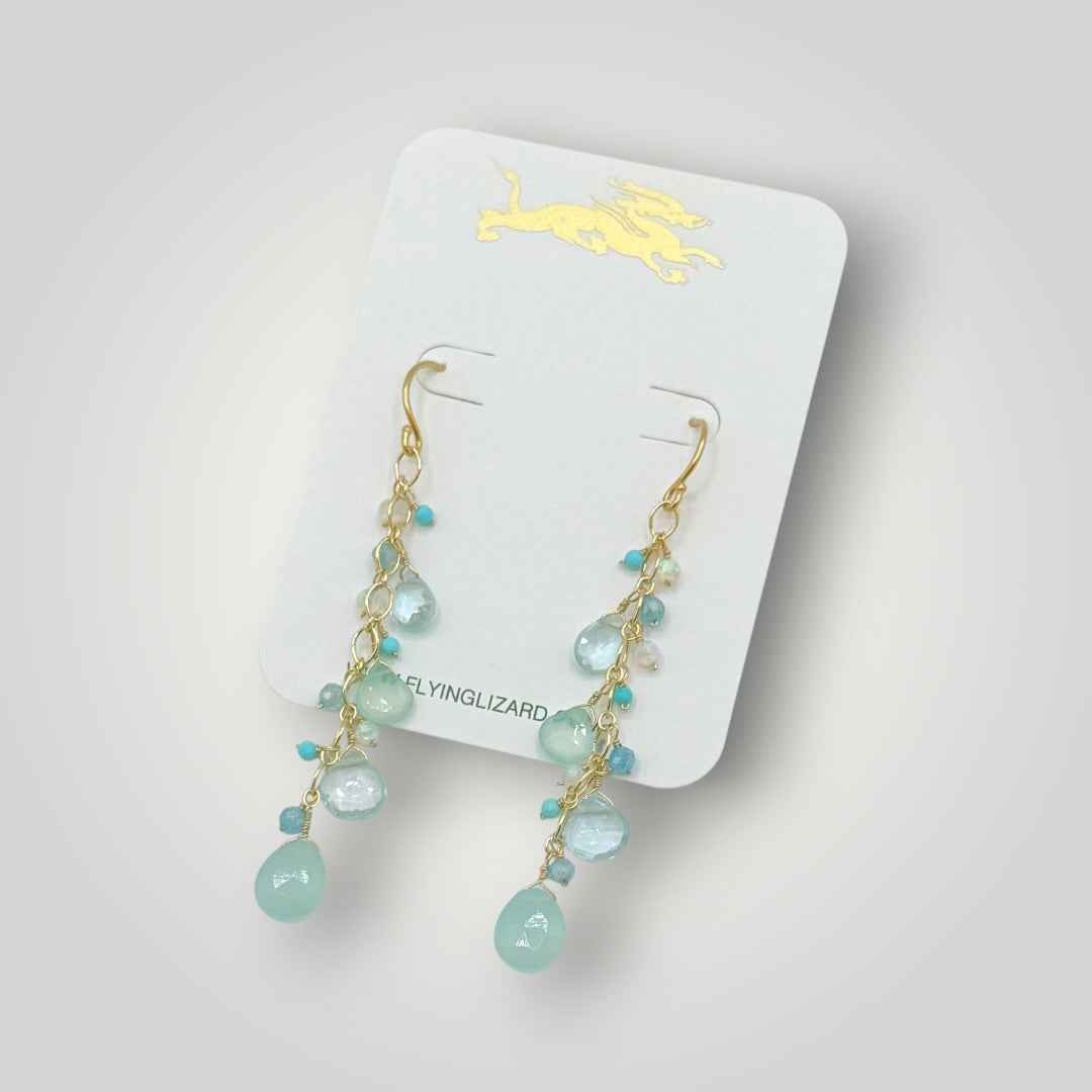 Aqua Gem Flow Earrings