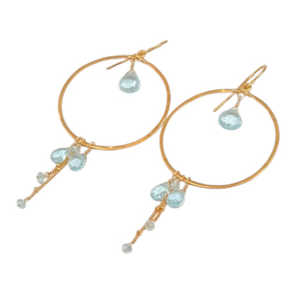 Blue Topaz Delicate Hoops
