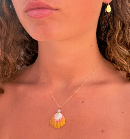 Sunny Day Gold Shell Necklace