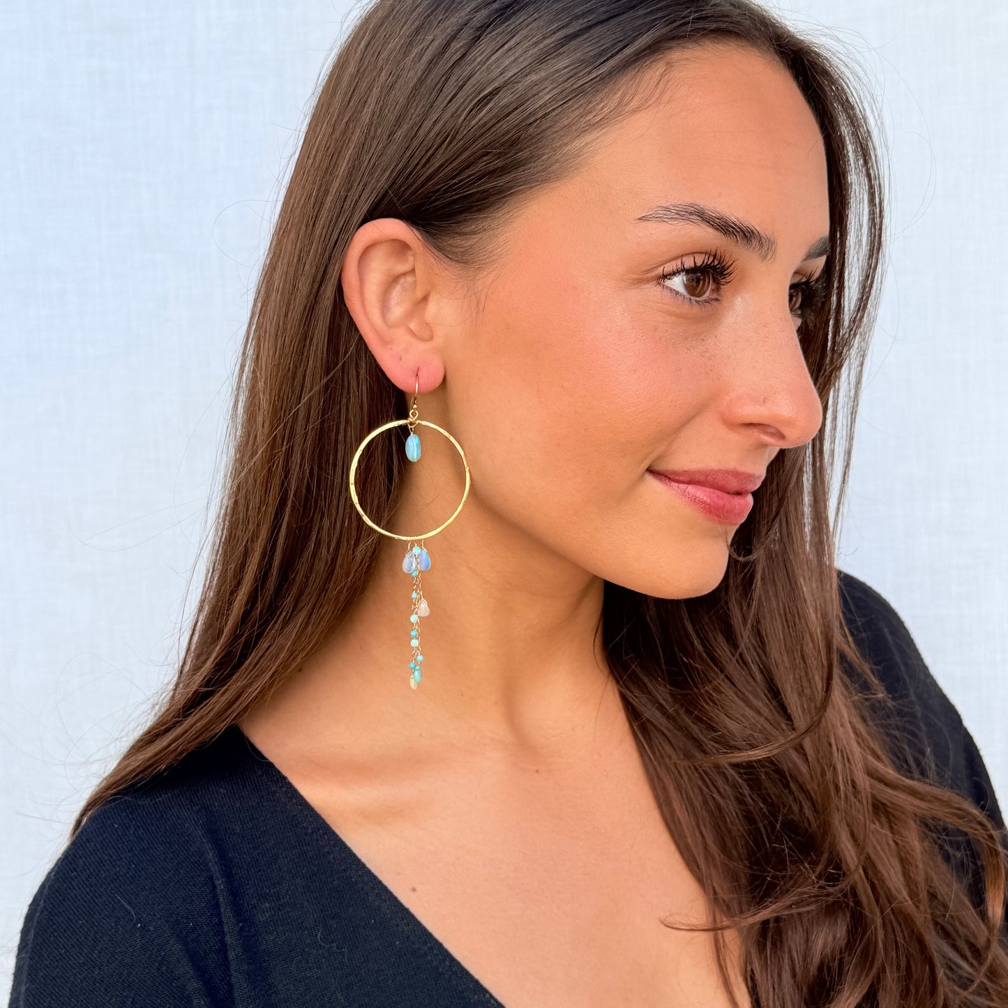 Luna Opal Hoops