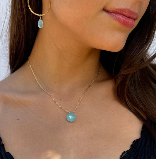 Aqua Chalcedony Endless Necklace