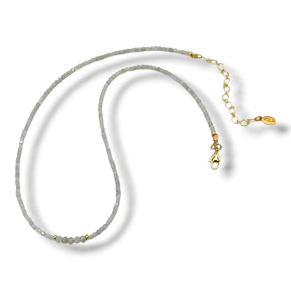 Natural Gray Zircon Adjustable Choker Necklace