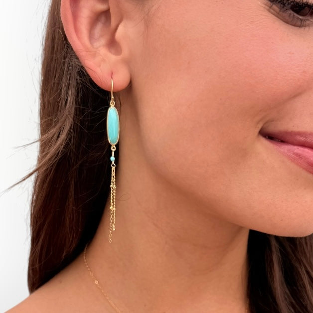 Turquoise Tide Chain Earrings