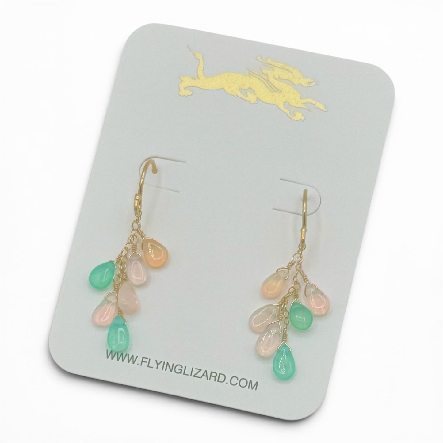 Opal Pear Cluster Earrings