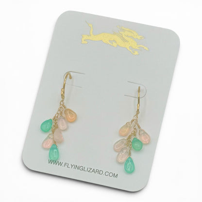 Opal Pear Cluster Earrings