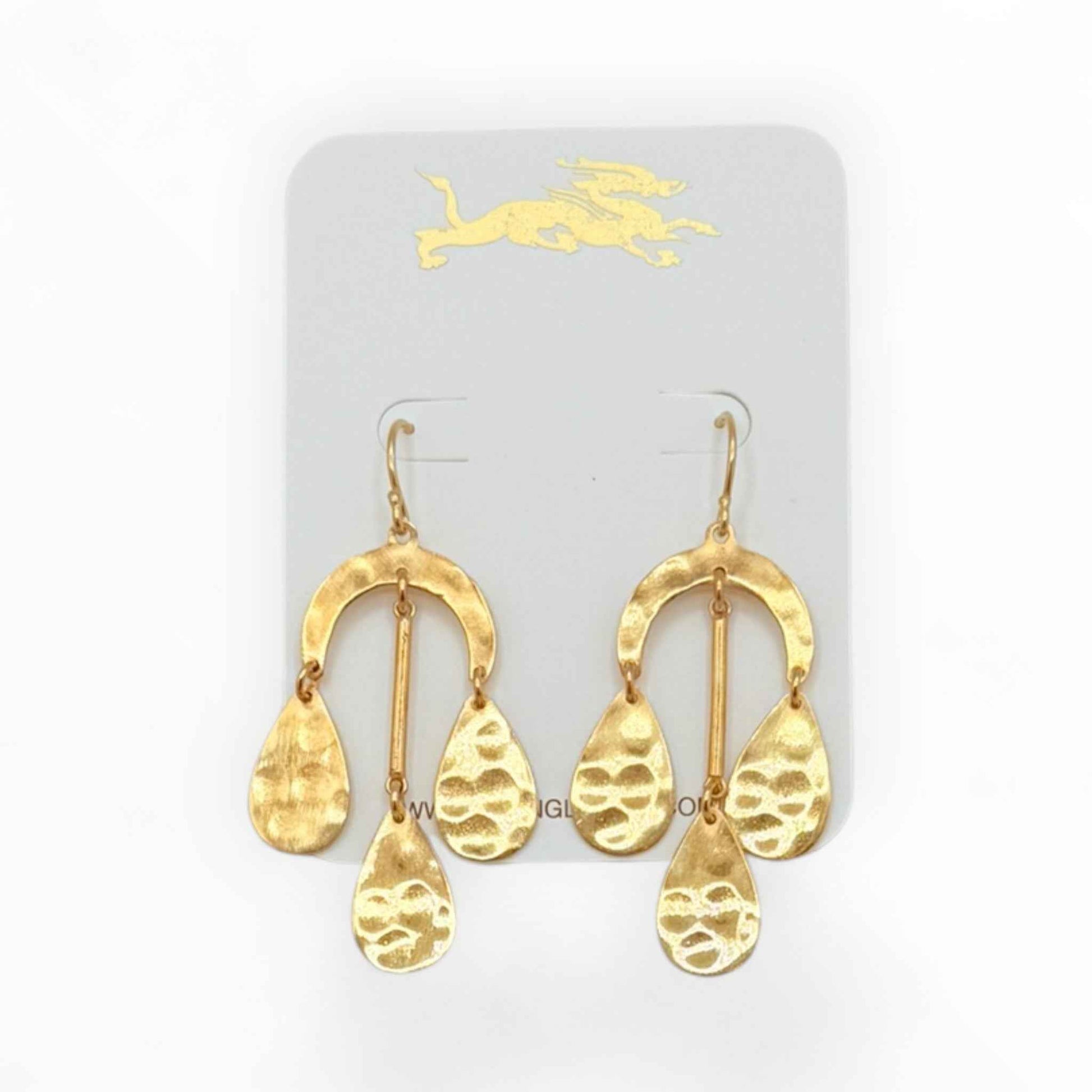 Hammered Gold Cascade Earrings