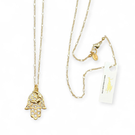 Hamsa Moon Necklace
