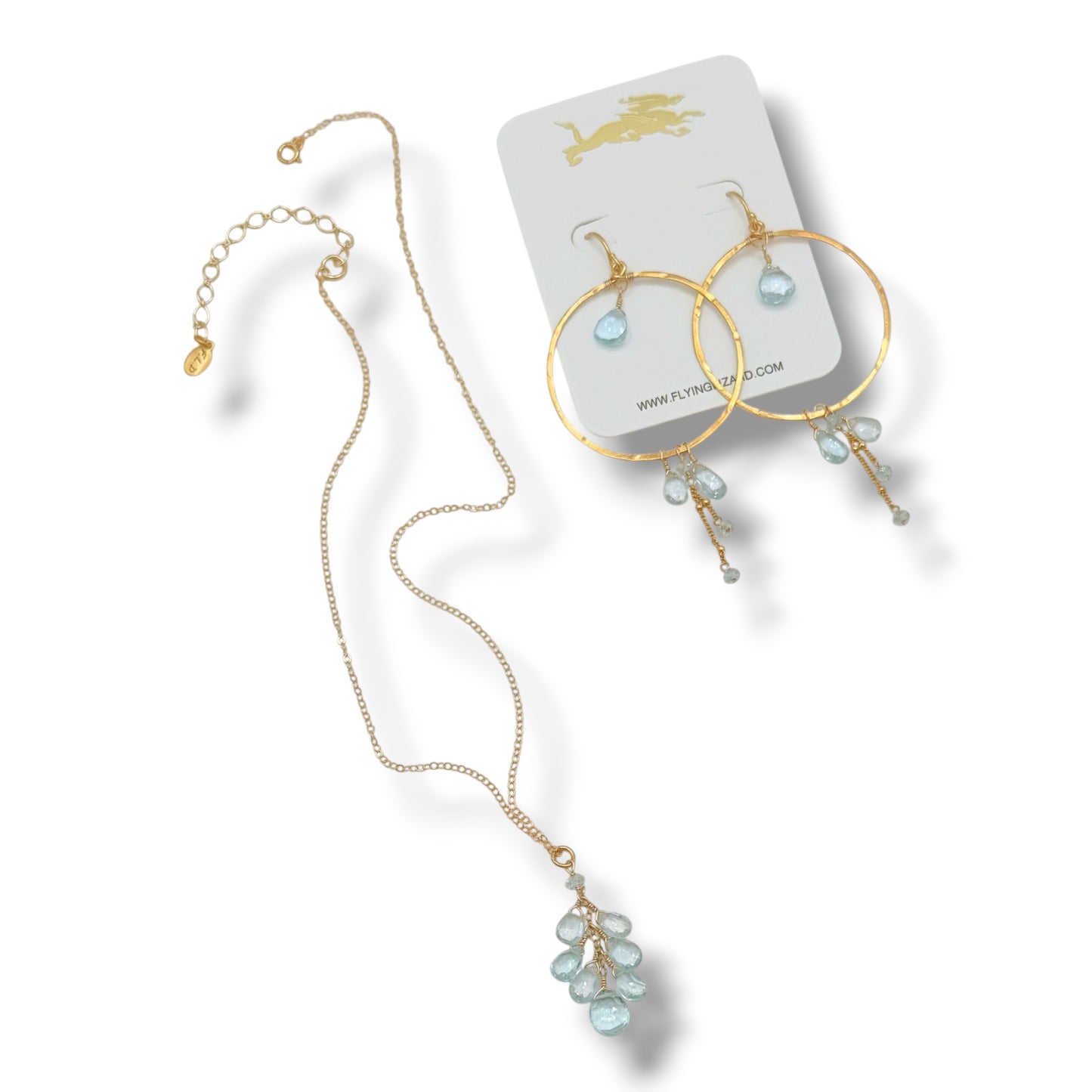 Blue Topaz Cluster Necklace