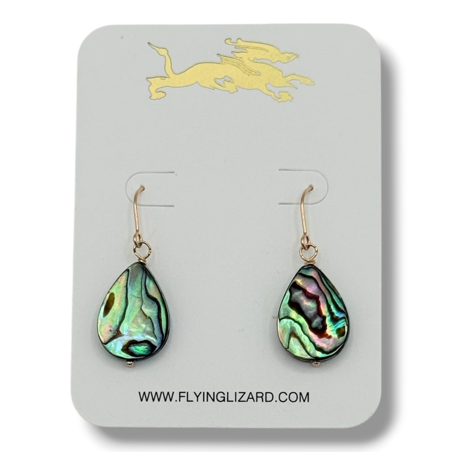 Abalone or Opal Delicate 14k Earrings