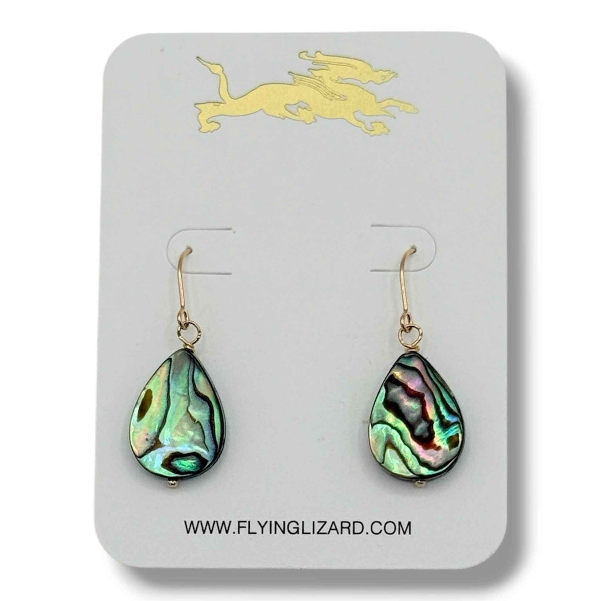 Abalone or Opal Delicate 14k Earrings